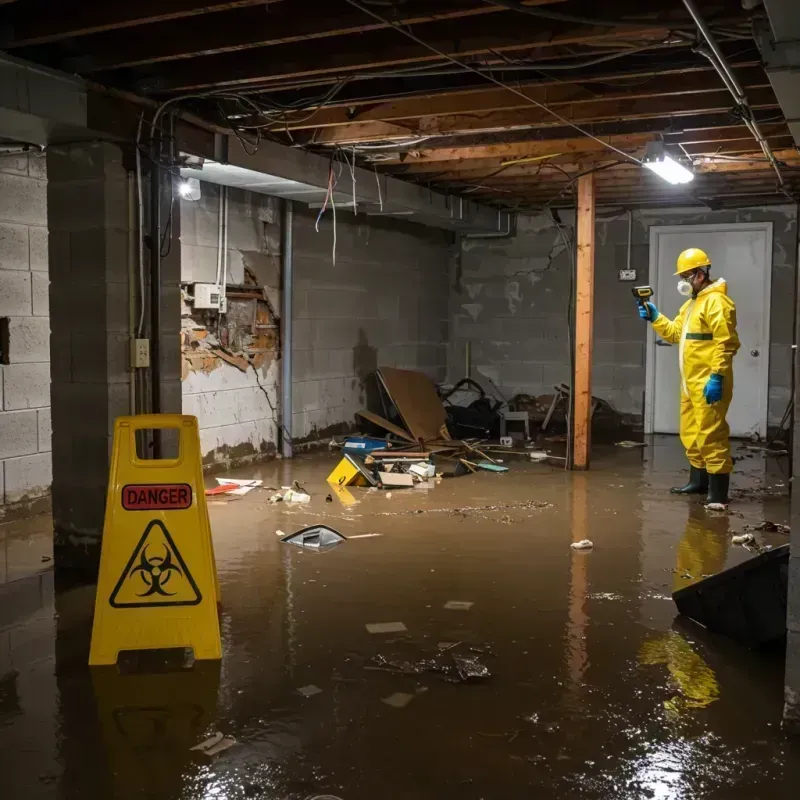 Flooded Basement Electrical Hazard in Rogers County, OK Property